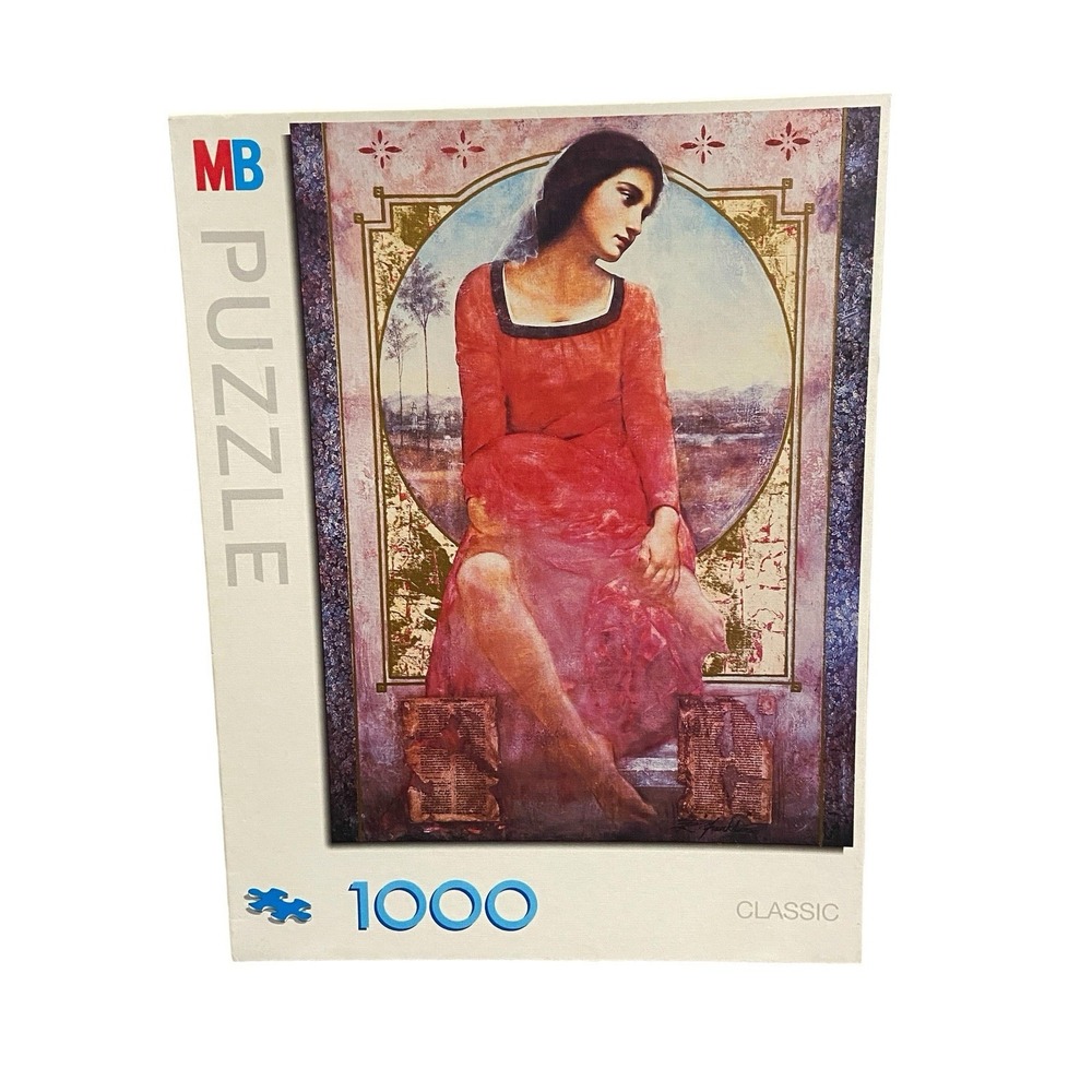 MB Puzzle Franklin Ville Donna Velata 1000 Piece Puzzle 1994